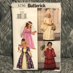 Butterick Sewing Pattern 3236 Marie Antoinette COSTUMES Girls Size 6-8